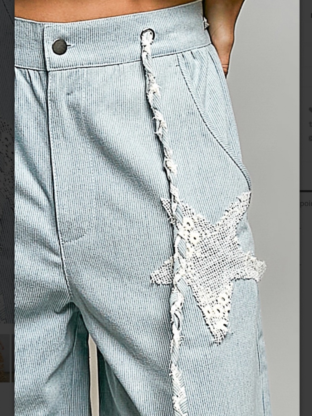 🎉 POL “ VERO ” POL Cargo Denim Jogger Pants with Star Patch Detail 89 - Picture 6 of 6